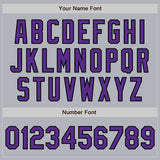 Custom Gray Purple-Black Authentic Baseball Jersey