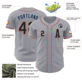 Custom Gray Black Powder Blue-Orange Authentic Baseball Jersey