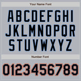 Custom Gray Black Powder Blue-Orange Authentic Baseball Jersey