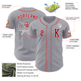 Custom Gray Red-White Authentic Baseball Jersey