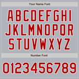 Custom Gray Red-White Authentic Baseball Jersey