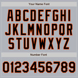 Custom Gray Black-Orange Authentic Baseball Jersey