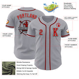 Custom Gray Red-Black Authentic Baseball Jersey
