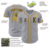 Custom Gray Black-Gold Authentic Baseball Jersey