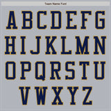 Custom Gray Navy-Old Gold Authentic Baseball Jersey