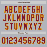 Custom Gray Crimson-Gold Authentic Baseball Jersey
