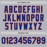 Custom Gray Royal-Red Authentic Baseball Jersey