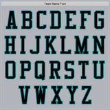 Custom Gray Black-Teal Authentic Baseball Jersey