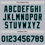 Custom Gray Black-Teal Authentic Baseball Jersey