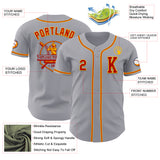 Custom Gray Red-Gold Authentic Baseball Jersey