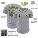 Custom Gray Green-Gold Authentic Baseball Jersey