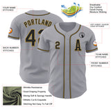 Custom Gray Black-Old Gold Authentic Baseball Jersey