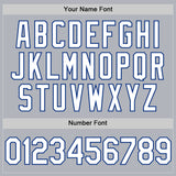 Custom Gray White-Royal Authentic Throwback Basketball Jersey