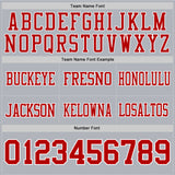 Custom Gray Red-White Authentic Football Jersey