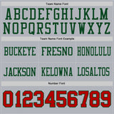 Custom Gray Red-Green Authentic Football Jersey