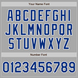 Custom Stitched Gray Royal-White Baseball Pullover Sweatshirt Hoodie