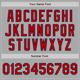 Custom Stitched Gray Red-Navy Baseball Pullover Sweatshirt Hoodie