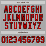 Custom Stitched Gray Red-Black Baseball Pullover Sweatshirt Hoodie