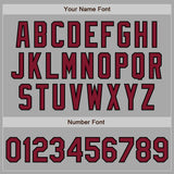 Custom Stitched Gray Crimson-Black Baseball Pullover Sweatshirt Hoodie