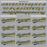 Custom Gray Royal-Yellow Authentic Baseball Jersey