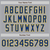 Custom Gray Royal-Yellow Authentic Baseball Jersey