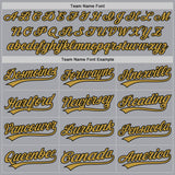 Custom Gray Old Gold-Black Authentic Baseball Jersey