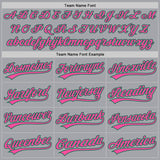 Custom Gray Pink-Kelly Green Authentic Baseball Jersey