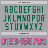Custom Gray Pink-Kelly Green Authentic Baseball Jersey