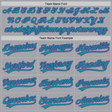 Custom Gray Teal-Purple Authentic Baseball Jersey