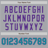 Custom Gray Teal-Purple Authentic Baseball Jersey