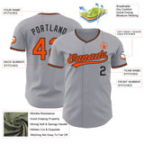 Custom Gray Orange-Black Authentic Baseball Jersey