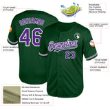 Custom Green Purple-White Mesh Authentic Throwback Baseball Jersey