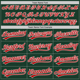 Custom Stitched Green Red-White Baseball Pullover Sweatshirt Hoodie