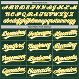 Custom Stitched Green White-Yellow Baseball Pullover Sweatshirt Hoodie