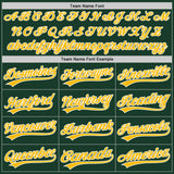 Custom Stitched Green Gold-White Baseball Pullover Sweatshirt Hoodie