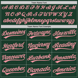 Custom Stitched Green Medium Pink Baseball Pullover Sweatshirt Hoodie