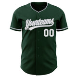 Custom Green White-Gray Authentic Baseball Jersey
