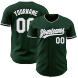 Custom Green White-Gray Authentic Baseball Jersey