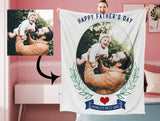 Personalized Happy Father's Day Photo Blanket