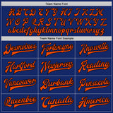 Custom Royal Orange-Black Bomber Full-Snap Varsity Letterman Jacket