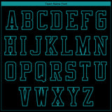 Custom Black Teal 3D Pattern Design Bomber Full-Snap Varsity Letterman Jacket