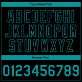 Custom Black Teal 3D Pattern Design Bomber Full-Snap Varsity Letterman Jacket