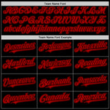 Custom Black Red Bomber Full-Snap Varsity Letterman Hoodie Jacket