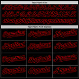 Custom Black Red Bomber Full-Snap Varsity Letterman Hoodie Jacket