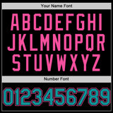 Custom Black Teal-Pink Bomber Full-Snap Varsity Letterman Two Tone Hoodie Jacket