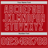 Custom Red White Bomber Full-Snap Varsity Letterman Hoodie Jacket