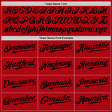 Custom Red Black Bomber Full-Snap Varsity Letterman Two Tone Hoodie Jacket