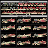 Custom Black Vintage USA Flag-Cream Bomber Full-Snap Varsity Letterman Lapel Collar Byron Jacket