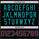 Custom Black Crimson-Teal Bomber Full-Snap Varsity Letterman Lapel Collar Byron Jacket