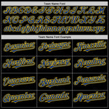 Custom Black Royal-Yellow Bomber Full-Snap Varsity Letterman Lapel Collar Byron Jacket